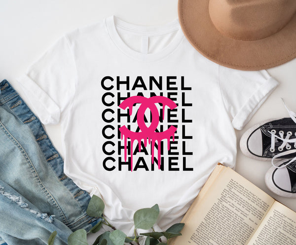 Chanel With Drip Designer Tee - Bella + Canvas Jersey Tee