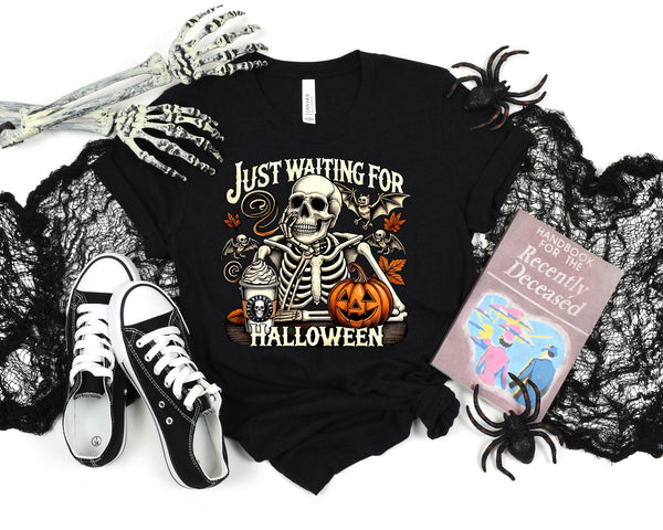 Just Waiting for Halloween - Bella + Canvas Jersey Tee