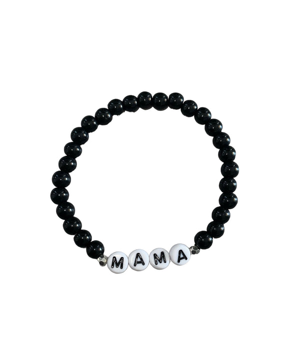 Mama Bracelet with Black Beads