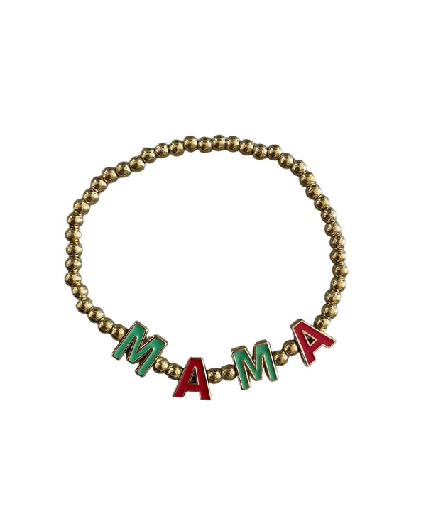 Mama Bracelet with Gold Beads