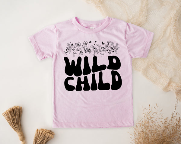 Wild Child (Flowers) Toddler - Bella +Canvas Tee